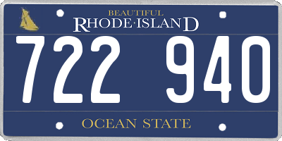 RI license plate 722940