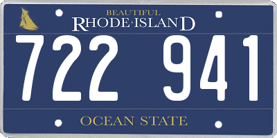 RI license plate 722941