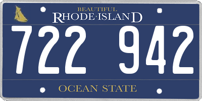 RI license plate 722942