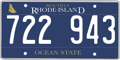 RI license plate 722943