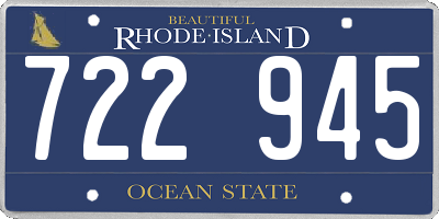 RI license plate 722945