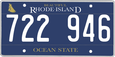 RI license plate 722946