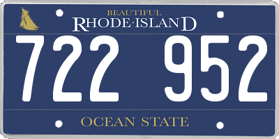 RI license plate 722952