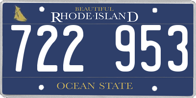 RI license plate 722953