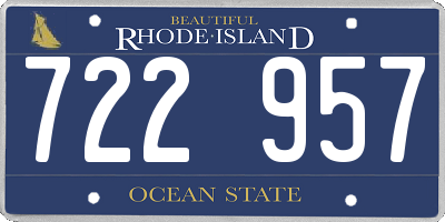 RI license plate 722957