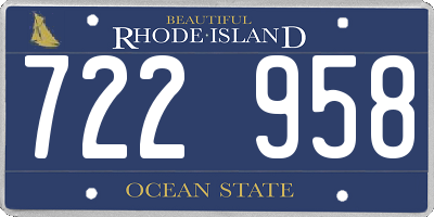 RI license plate 722958