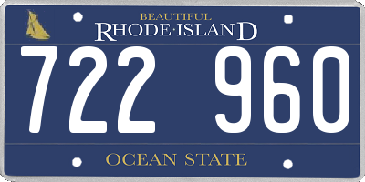 RI license plate 722960