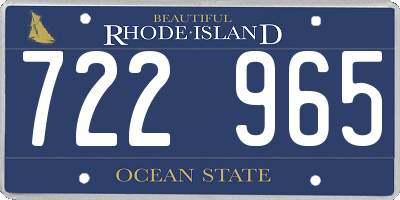 RI license plate 722965