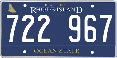 RI license plate 722967