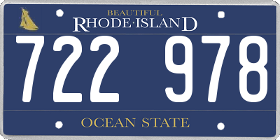 RI license plate 722978