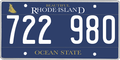 RI license plate 722980