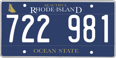 RI license plate 722981