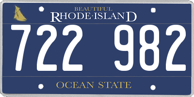 RI license plate 722982