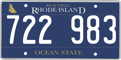 RI license plate 722983