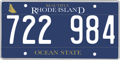 RI license plate 722984
