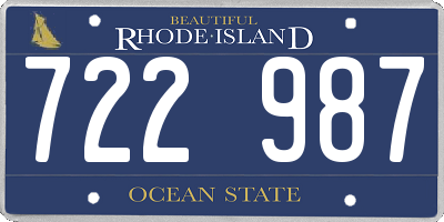 RI license plate 722987