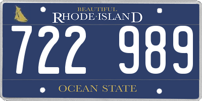 RI license plate 722989