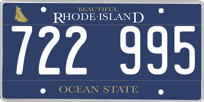 RI license plate 722995