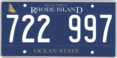 RI license plate 722997