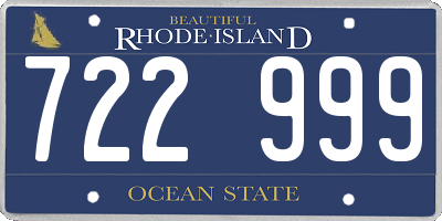 RI license plate 722999