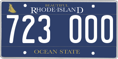 RI license plate 723000