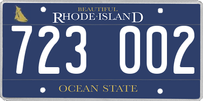 RI license plate 723002