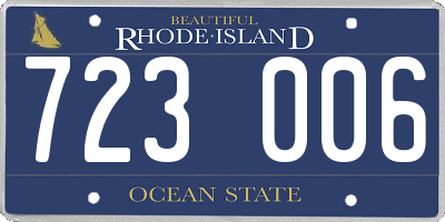 RI license plate 723006
