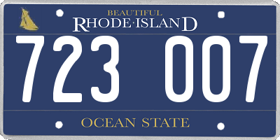 RI license plate 723007
