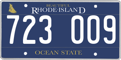 RI license plate 723009