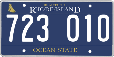 RI license plate 723010