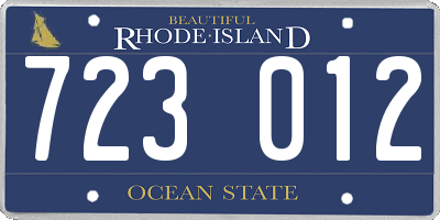 RI license plate 723012
