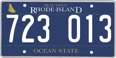 RI license plate 723013