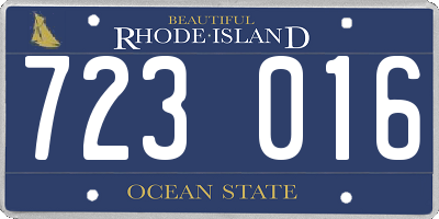 RI license plate 723016