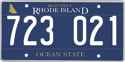 RI license plate 723021
