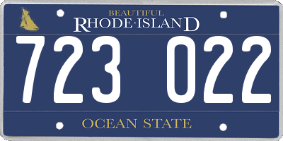 RI license plate 723022