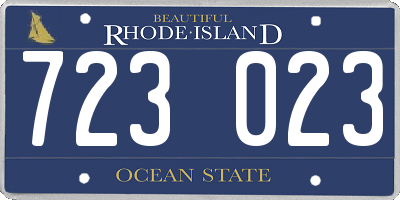 RI license plate 723023
