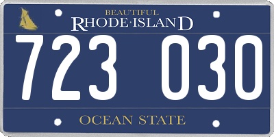 RI license plate 723030