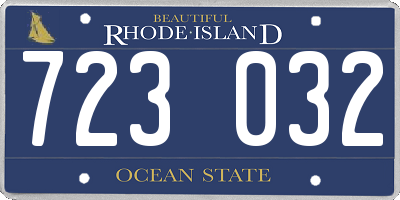 RI license plate 723032