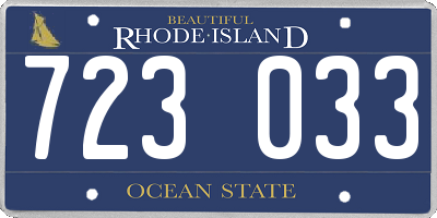 RI license plate 723033