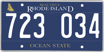 RI license plate 723034