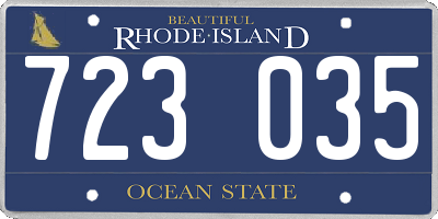 RI license plate 723035