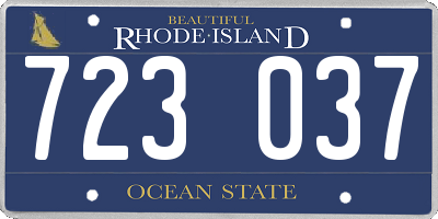 RI license plate 723037
