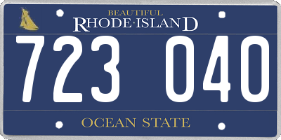 RI license plate 723040