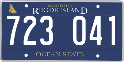 RI license plate 723041