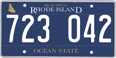 RI license plate 723042