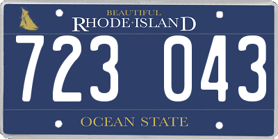 RI license plate 723043