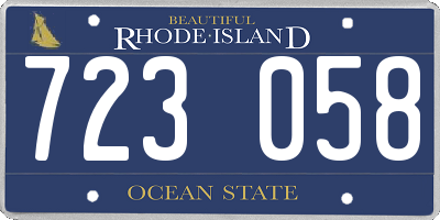 RI license plate 723058