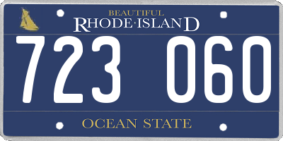 RI license plate 723060