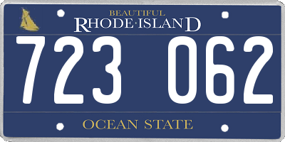 RI license plate 723062
