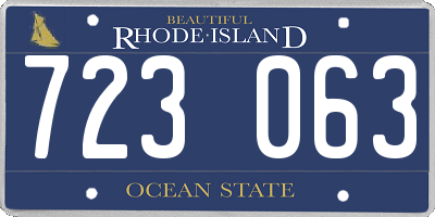 RI license plate 723063